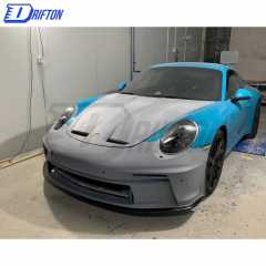 GT3 Style Dry Carbon Fiber With Full Primer Hood For Porsche 911 992 Carrera S 2019-2023