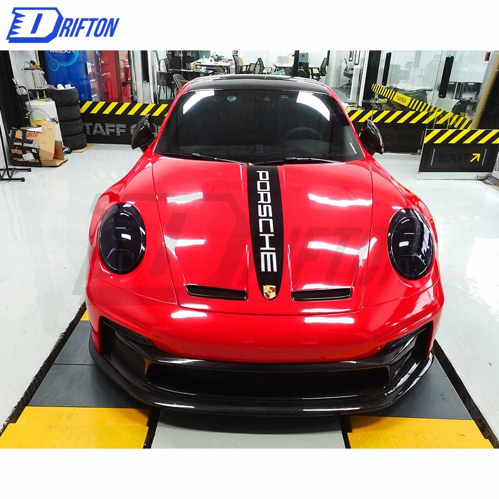 GT3 Style Dry Carbon Fiber With Portion Primer Front Bumper For Porsche 911 992 Carrera S 2019-2023