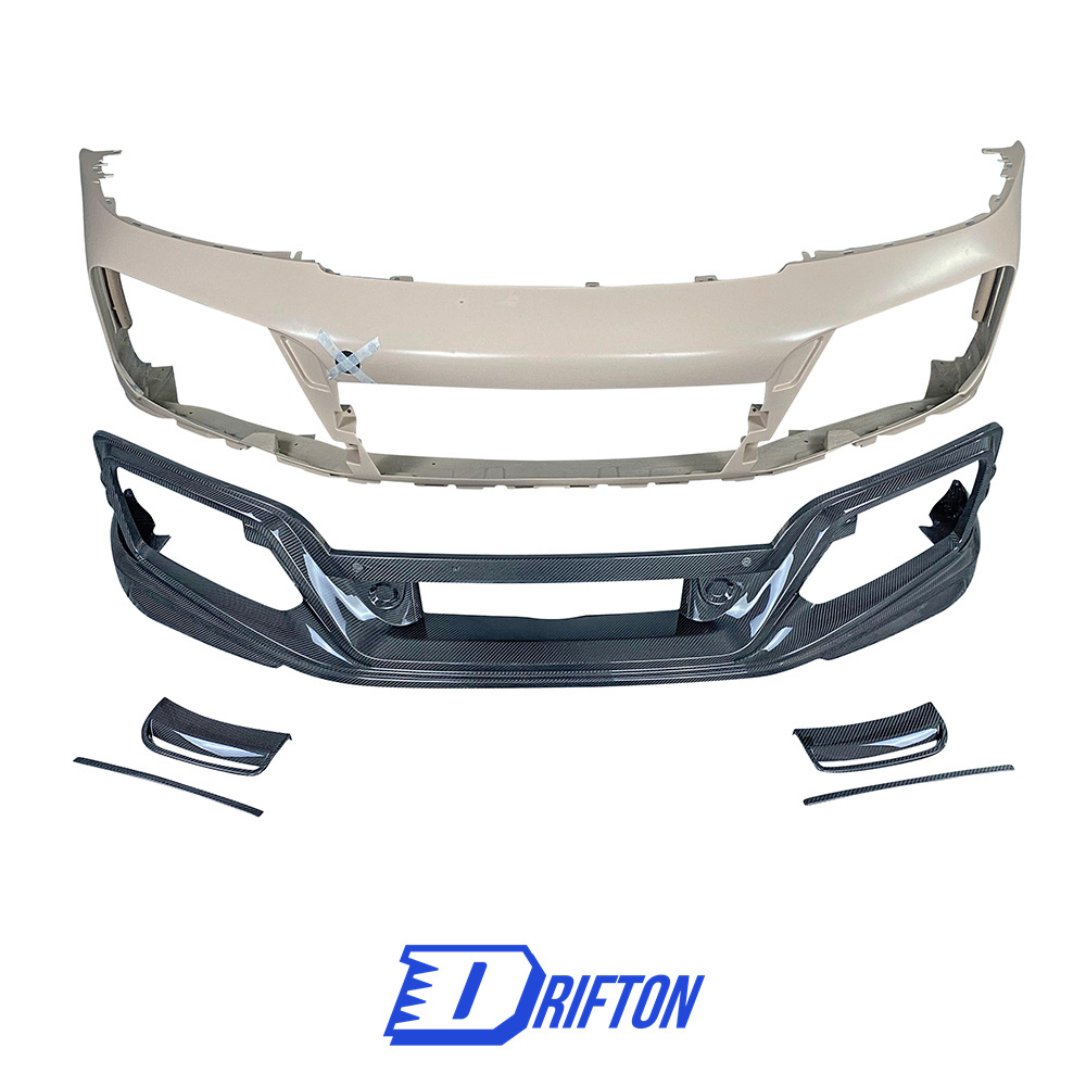TechArt Style Dry Carbon Fiber With Portion Primer Front Bumper For Porsche 911 992 Turbo S Carrera 2019-2023