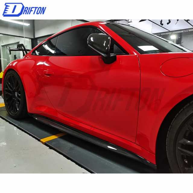 GT3 Style Dry Carbon Fiber Side Skirt For Porsche 911 992 Carrera S 2019-2023