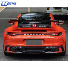 GT3 Style Full Dry Carbon Fiber Rear Spoiler & Engine Cover & Rear Trunk Set For Porsche 911 992 Carrera S 2019-2023