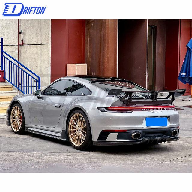 Techart Style Dry Carbon Fiber Side Skirt For Porsche 911 992 Carrera S 2019-2023