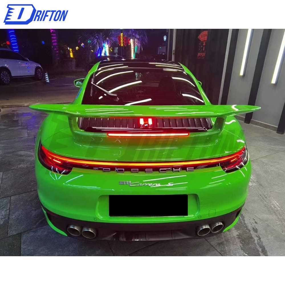 Sport Design Style Dry Carbon Fiber With Full Primer Rear Spoiler For Porsche 911 992 Carrera S 2019-2023