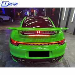 Sport Design Style Dry Carbon Fiber With Full Primer Rear Spoiler For Porsche 911 992 Carrera S 2019-2023