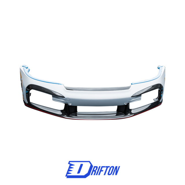 TopCar Stinger Style Half Dry Carbon Fiber Front Bumper For Porsche 911 992 Carrera S 2019-2023