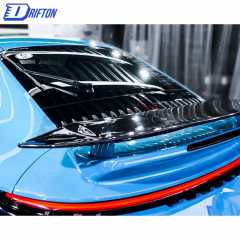 Sport Design Style Dry Carbon Fiber Rear Spoiler With Primer Base For Porsche 911 992 Carrera S 2019-2023