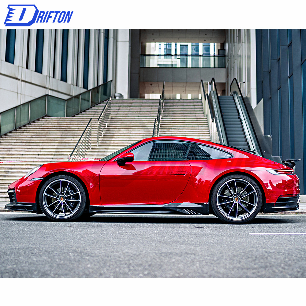 Z007 Style Dry Carbon Fiber Side Skirt For Porsche 911 992 Carrera S 2019-2023