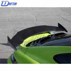 TopCar Style Dry Carbon Fiber Rear Spoiler With Primer Base With Engine Cover Set For Porsche 911 992 Carrera S 2019-2023