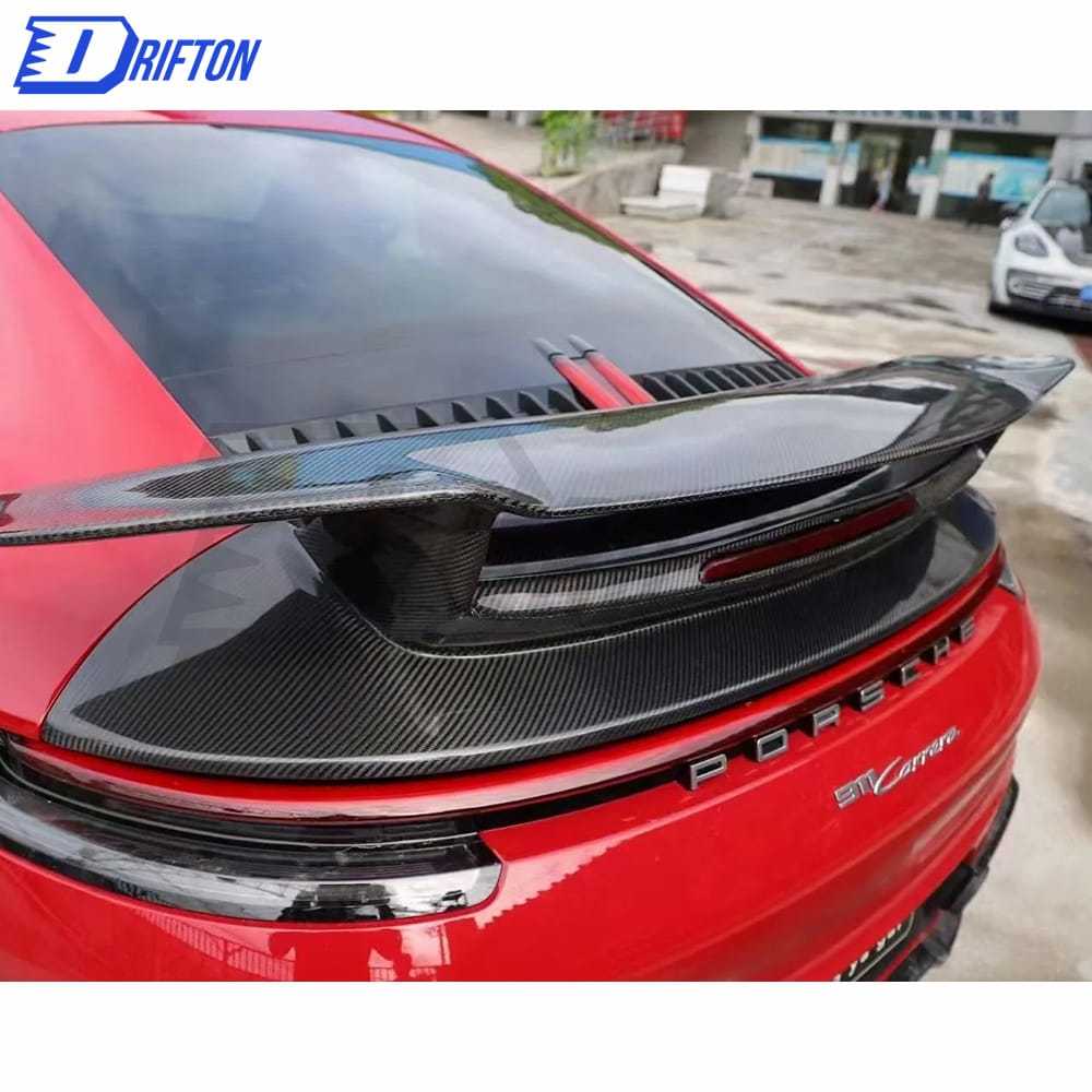 Sport Design Style Dry Carbon Fiber Rear Spoiler For Porsche 911 992 Carrera S 2019-2023