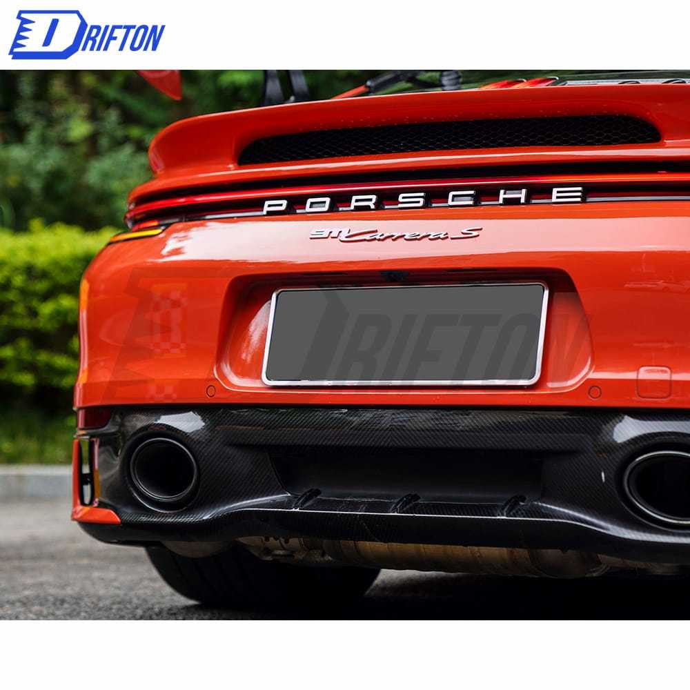 GT3 Style Full Dry Carbon Fiber Rear Spoiler & Engine Cover & Rear Trunk Set For Porsche 911 992 Carrera S 2019-2023