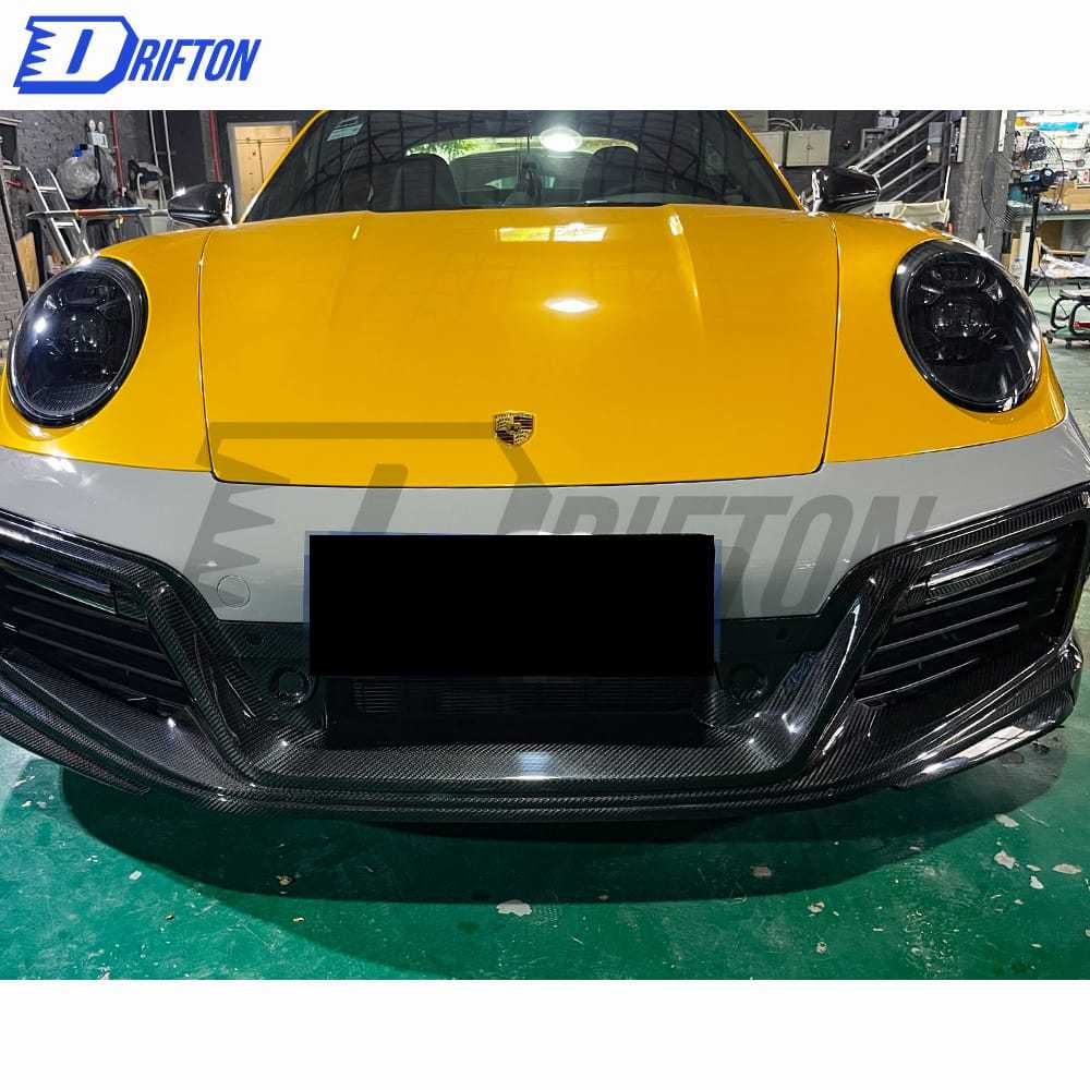 TechArt GTstreet Style Dry Carbon Fiber Front Bumper For Porsche 911 992 Turbo S Carrera 2019-2023