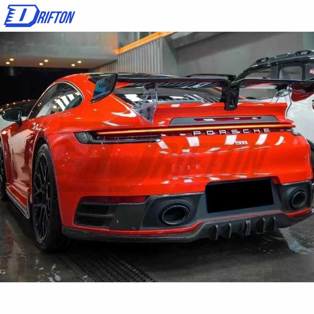 Techart Style Dry Carbon Fiber With Full Primer Rear Spoiler For Porsche 911 992 Carrera S 2019-2023