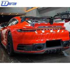 Techart Style Dry Carbon Fiber With Full Primer Rear Spoiler For Porsche 911 992 Carrera S 2019-2023
