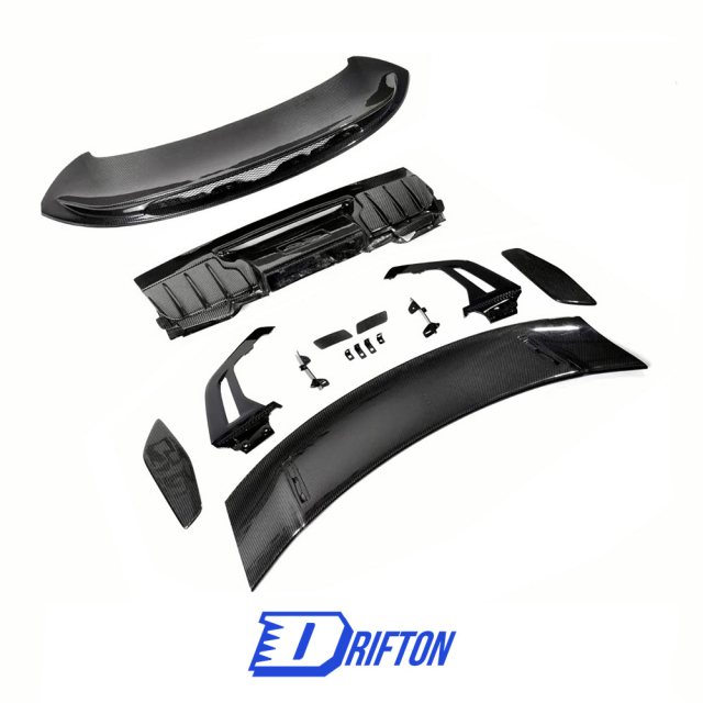GT3 Style Full Dry Carbon Fiber Rear Spoiler & Engine Cover & Rear Trunk Set For Porsche 911 992 Carrera S 2019-2023