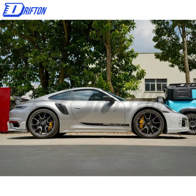 TechArt Style Primed Dry Carbon Fiber Front Bumper For Porsche 911 992 Turbo S Carrera 2019-2023