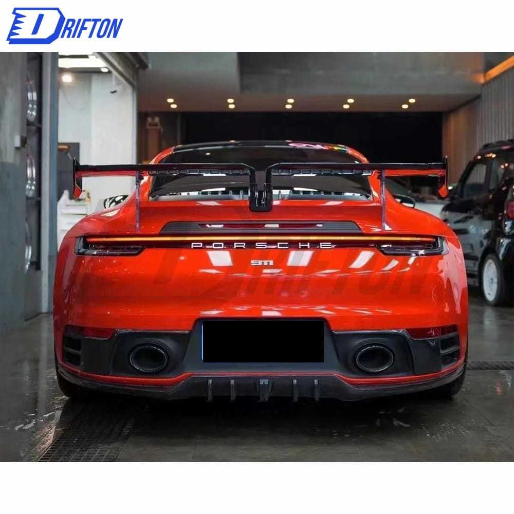 Techart Style Dry Carbon Fiber With Full Primer Rear Spoiler For Porsche 911 992 Carrera S 2019-2023