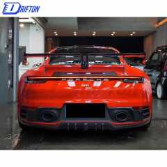 Techart Style Dry Carbon Fiber With Full Primer Rear Spoiler For Porsche 911 992 Carrera S 2019-2023