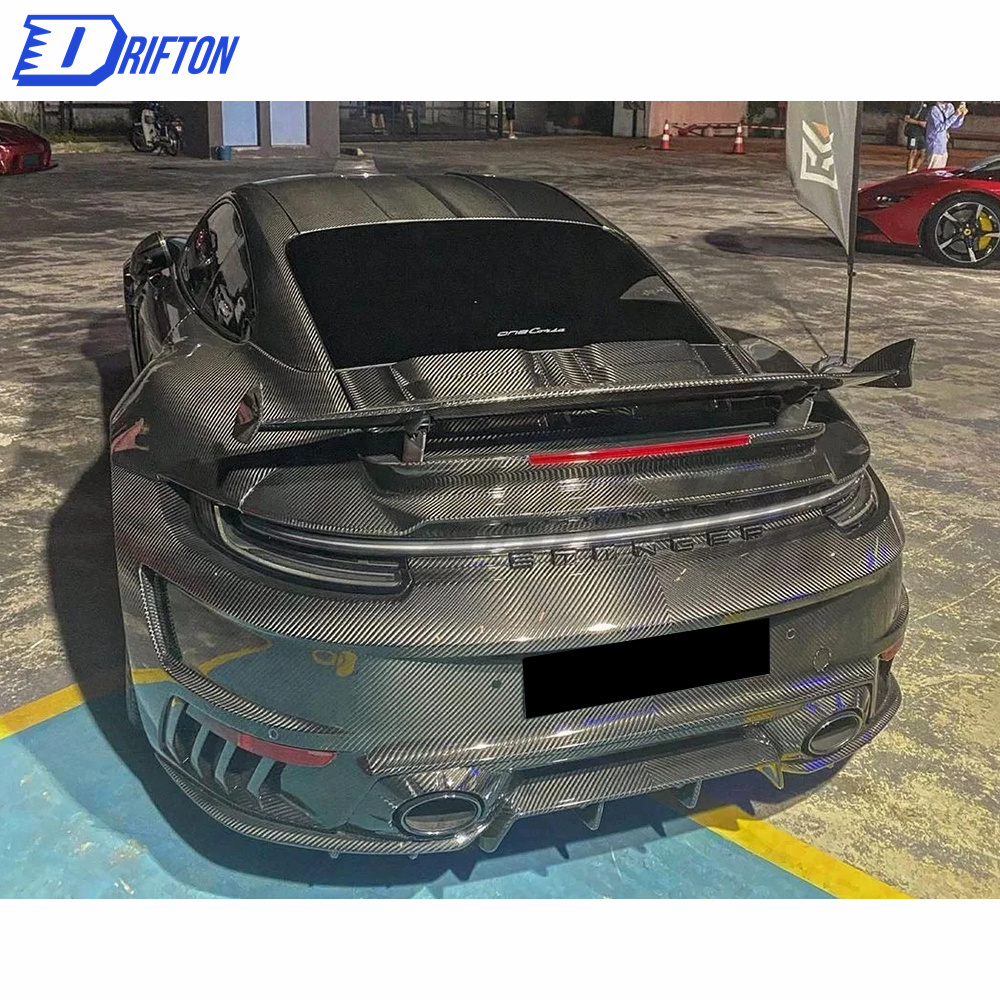 TopCar Style Full Dry Carbon Fiber Rear Spoiler For Porsche 911 992 Carrera S 2019-2023
