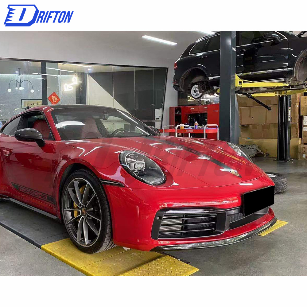 Paktechz Design Dry Carbon Fiber Front Splitter For Porsche 911 992 Carrera S 2019-2023