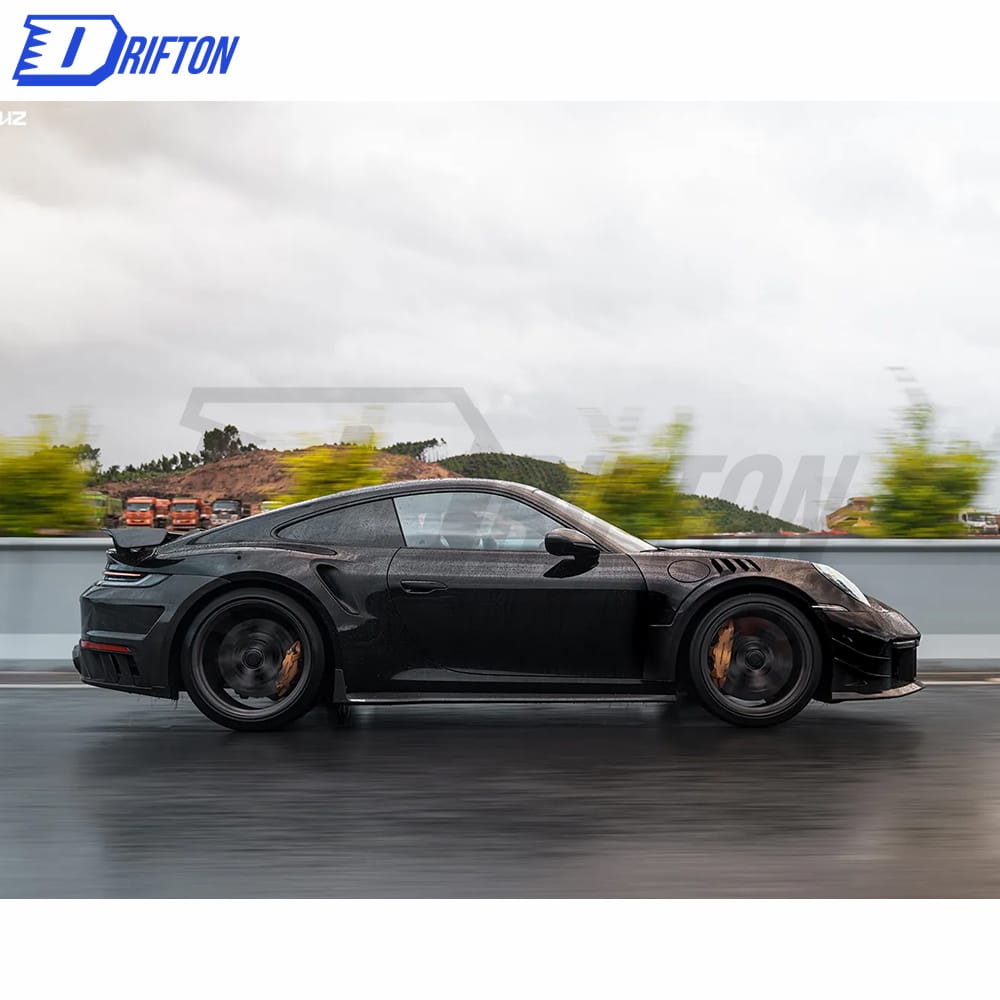 Paktechz Design Dry Carbon Fiber Side Skirt For Porsche 911 992 Turbo S 2019-2023
