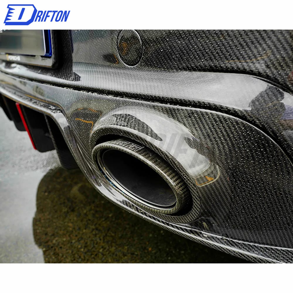 Paktechz Design Dry Carbon Fiber With Portion Primer Rear Bumper For Porsche 911 992 Turbo S 2019-2023