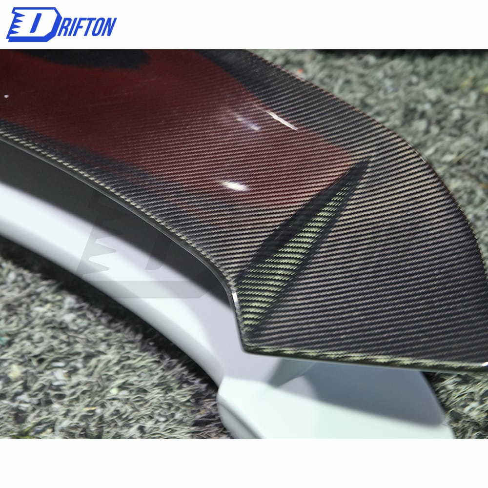 Turbo S Style Dry Carbon Fiber Rear Spoiler Set (Primed Bracket & Primed Base) For Porsche 911 992 2019-2023