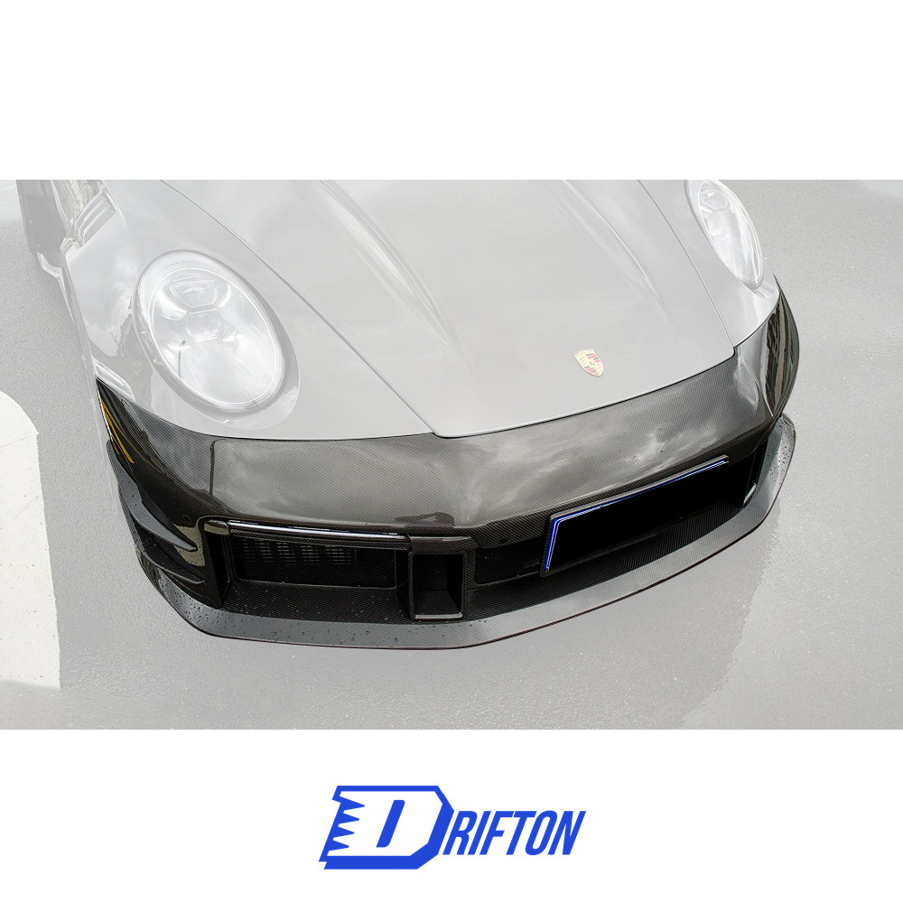 Paktechz Design Dry Carbon Fiber With Portion Primer Front Bumper For Porsche 911 992 2019-2023