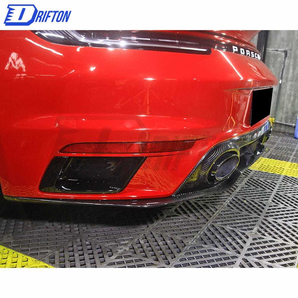 Turbo S Style Primed Dry Carbon Fiber Rear Bumper For Porsche 911 992 2019-2023