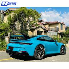 GT3 Style Dry Carbon Fiber Rear Spoiler & Engine Cover & Primed Rear Trunk Set For Porsche 911 992 Carrera S 2019-2023