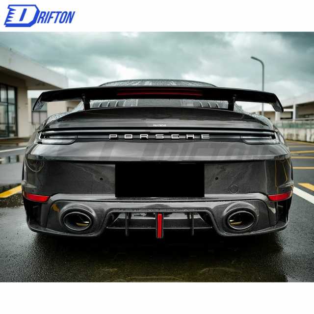 Paktechz Design Dry Carbon Fiber With Portion Primer Rear Bumper For Porsche 911 992 Turbo S 2019-2023