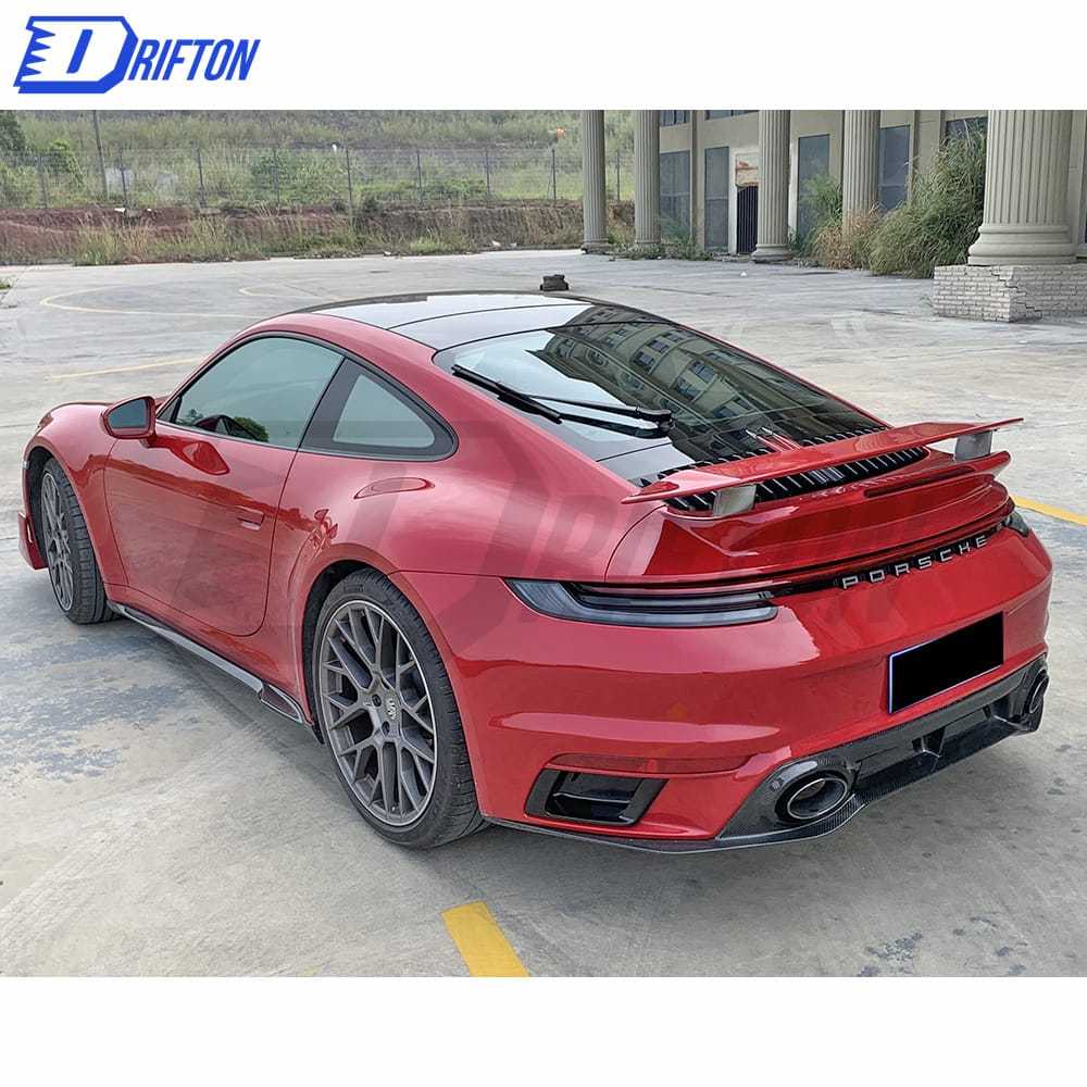 Turbo S Style Dry Carbon Fiber Rear Spoiler Set For Porsche 911 992 2019-2023