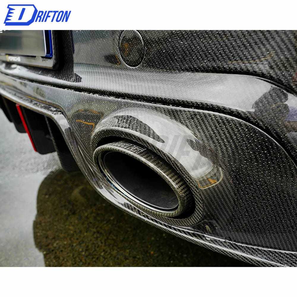 Paktechz Design Dry Carbon Fiber With Portion Primer Rear Bumper For Porsche 911 992 Turbo S 2019-2023