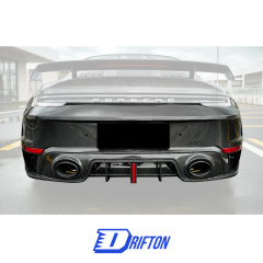 Paktechz Design Dry Carbon Fiber With Portion Primer Rear Bumper For Porsche 911 992 Turbo S 2019-2023