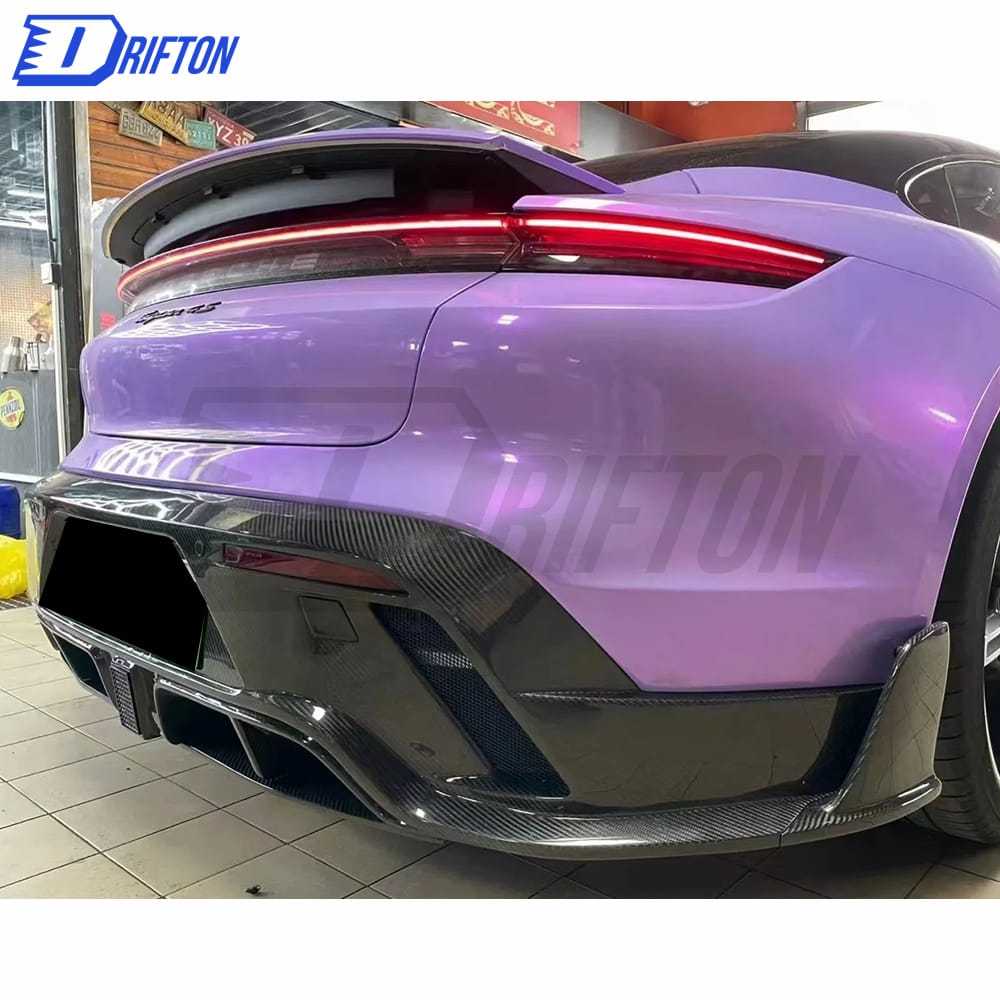 MSY Style Dry Carbon Fiber Rear Diffuser For Porsche Taycan Turbo 2019-2020