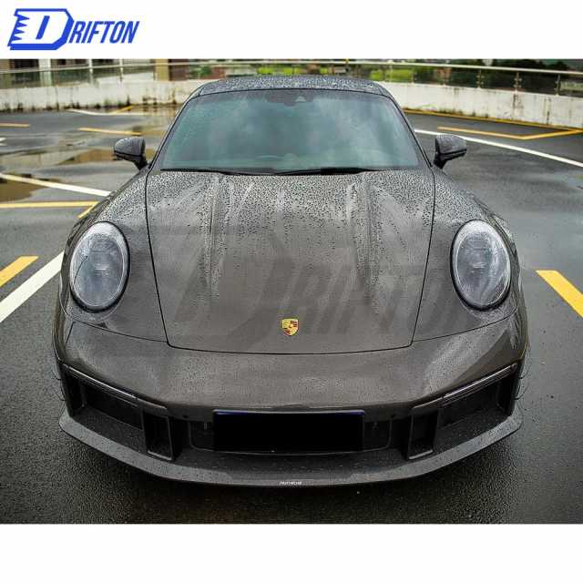 Paktechz Design Dry Carbon Fiber With Portion Primer Front Bumper For Porsche 911 992 2019-2023