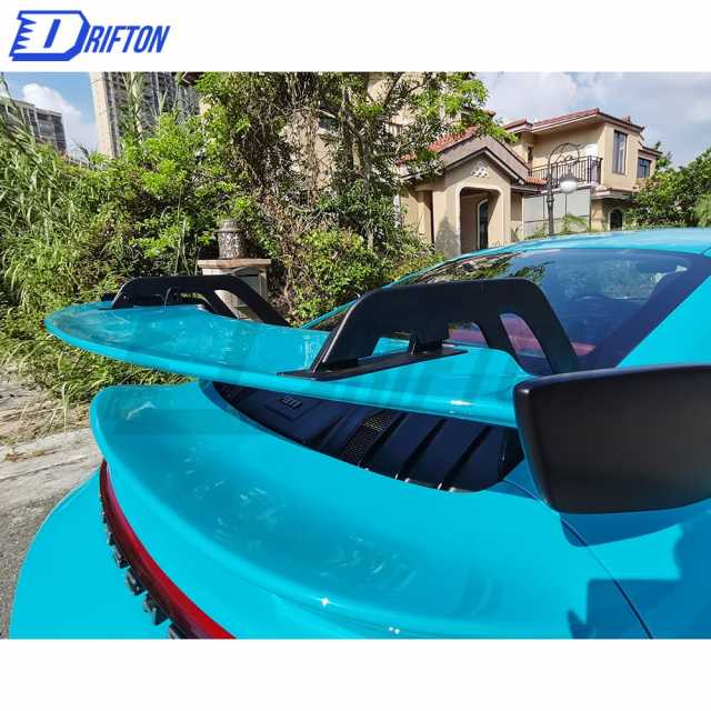 GT3 Style Dry Carbon Fiber Rear Spoiler & Engine Cover & Primed Rear Trunk Set For Porsche 911 992 Carrera S 2019-2023