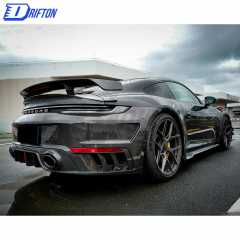 Paktechz Design Dry Carbon Fiber With Portion Primer Rear Bumper For Porsche 911 992 Turbo S 2019-2023
