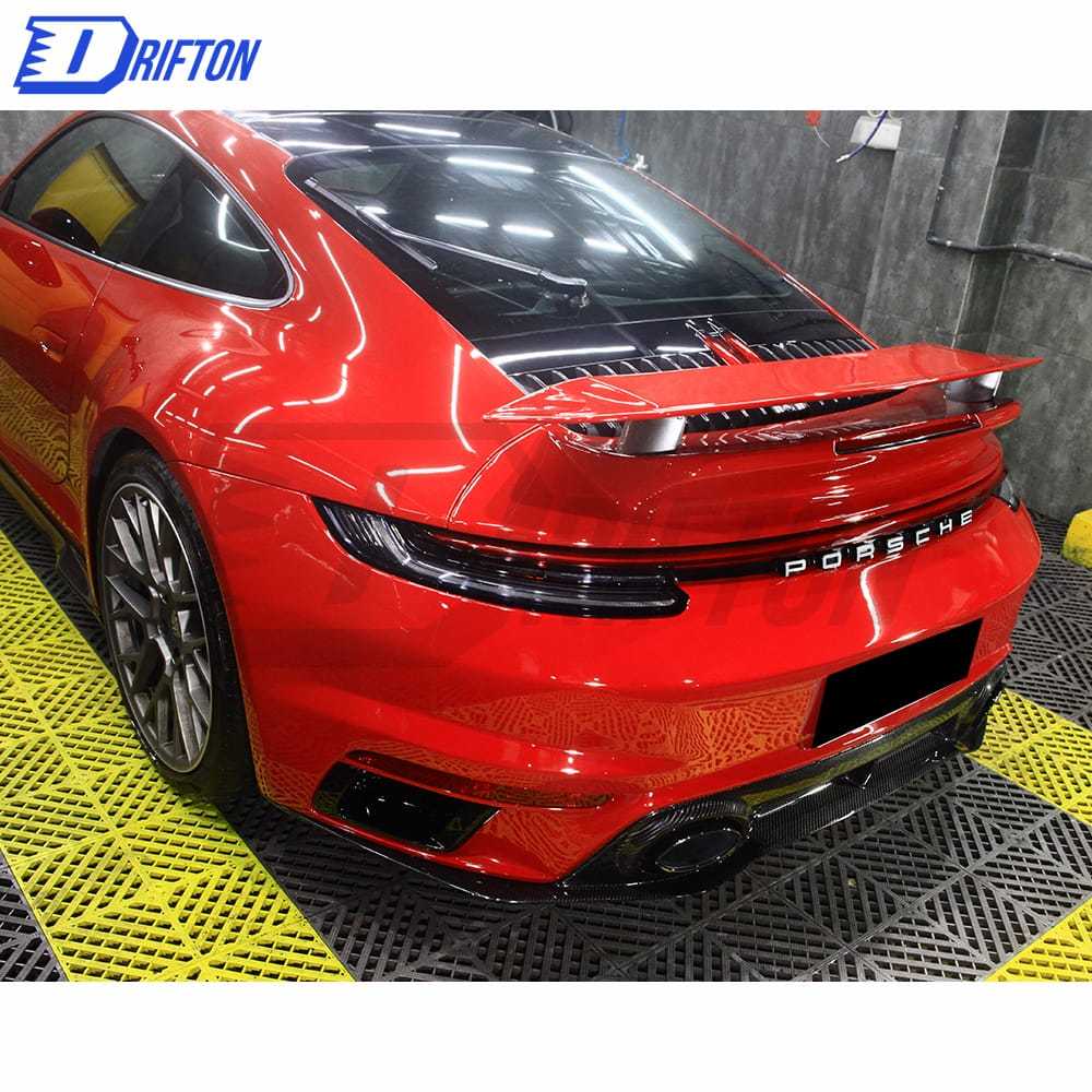 Turbo S Style Primed Dry Carbon Fiber Rear Bumper For Porsche 911 992 2019-2023