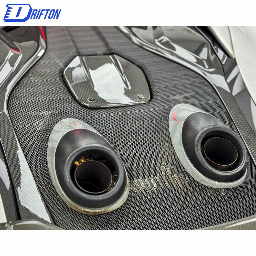 600LT Style Dry Carbon Fiber Rear Engine Hood Cover For Mclaren 570S 2015-2020