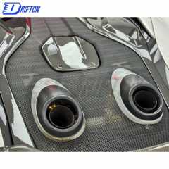 600LT Style Dry Carbon Fiber Rear Engine Hood Cover For Mclaren 570S 2015-2020