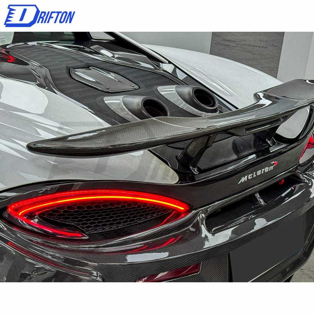 600LT Style Dry Carbon Fiber Rear Engine Hood Cover For Mclaren 570S 2015-2020