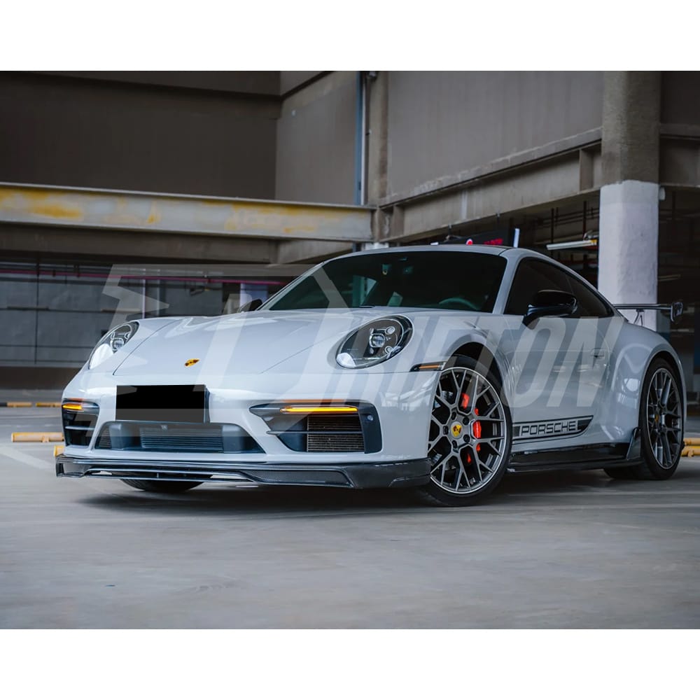 Techart Style Dry Carbon Fiber Front Lip For Porsche 911 992 Carrera S 2019-2023