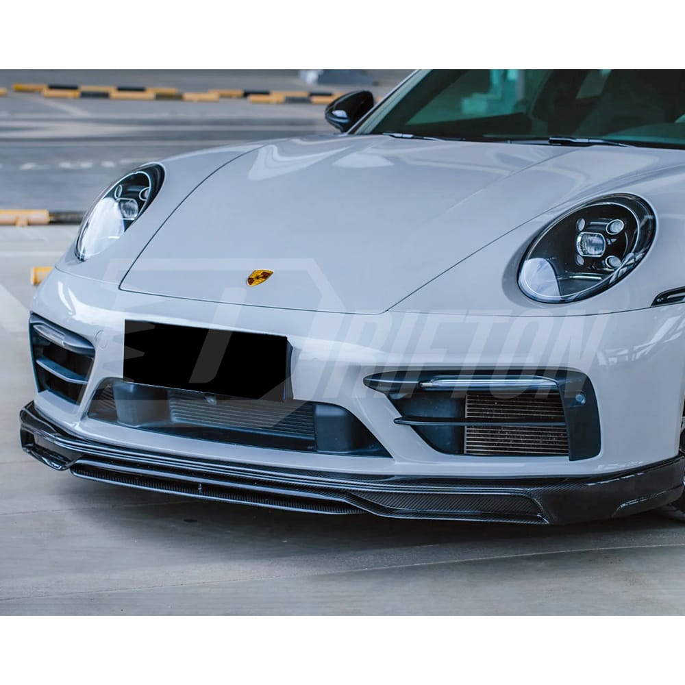 Techart Style Dry Carbon Fiber Front Lip For Porsche 911 992 Carrera S 2019-2023