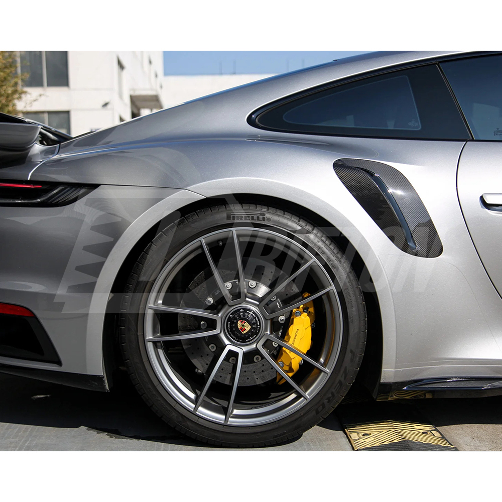 Techart Style Dry Carbon Fiber Side Vent Covers For Porsche 911 992 Turbo S 2019-2023