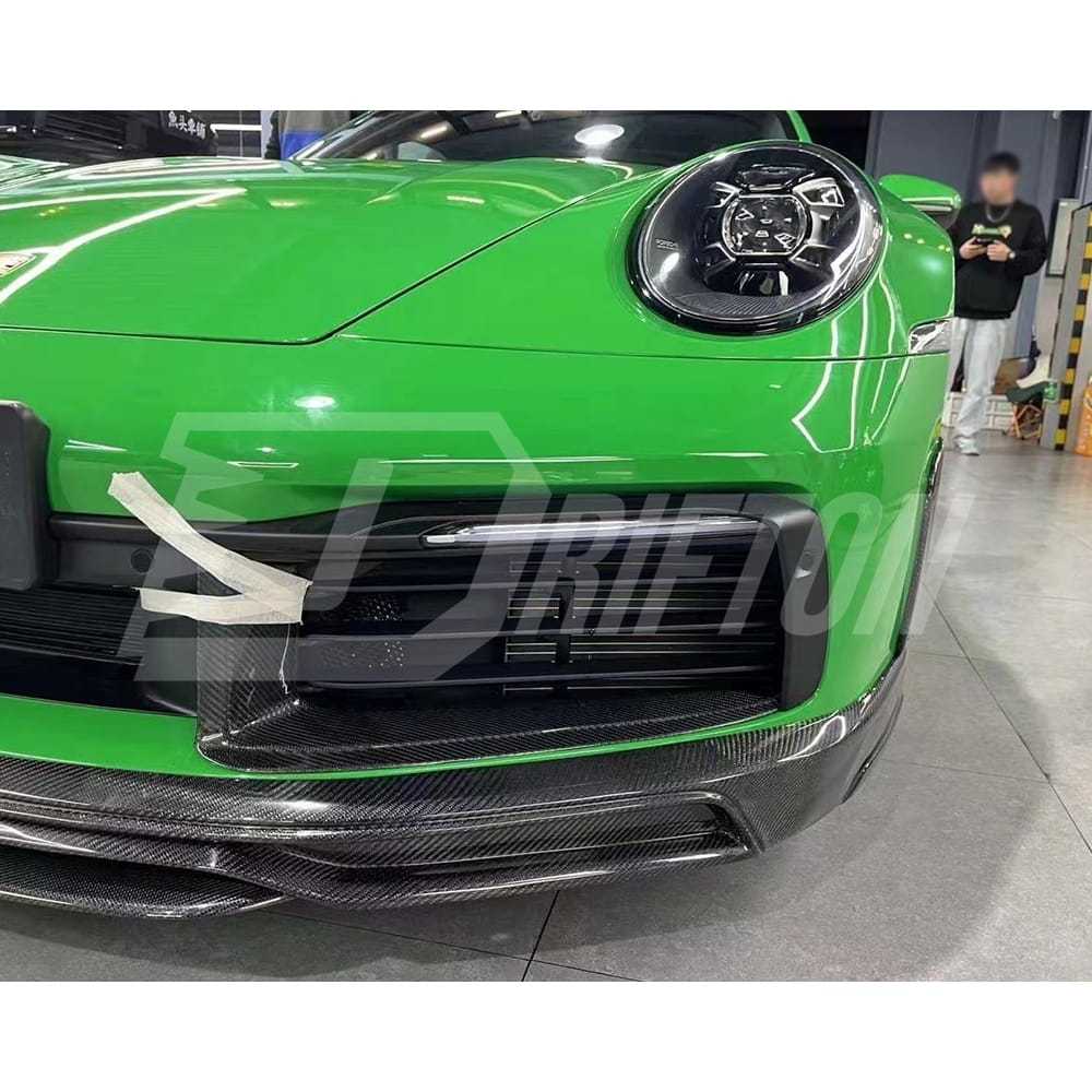 OEM Style Dry Carbon Fiber Front Bumper Vent Cover Trim For Porsche 911 992 Carrera 2019-2023