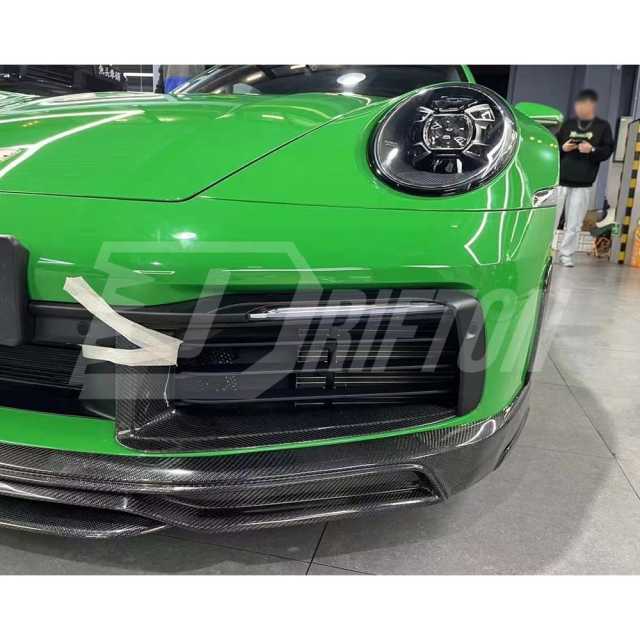 OEM Style Dry Carbon Fiber Front Bumper Vent Cover Trim For Porsche 911 992 Carrera 2019-2023