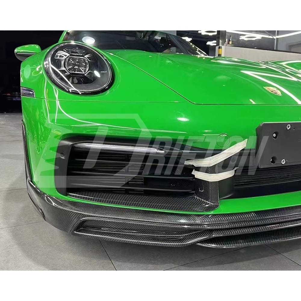 OEM Style Dry Carbon Fiber Front Bumper Vent Cover Trim For Porsche 911 992 Carrera 2019-2023