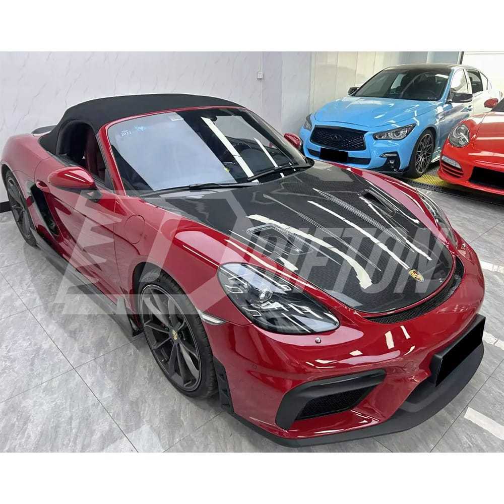 RS Style Carbon Fiber Hood For Porsche 718 Cayman Boxster 2016-2020