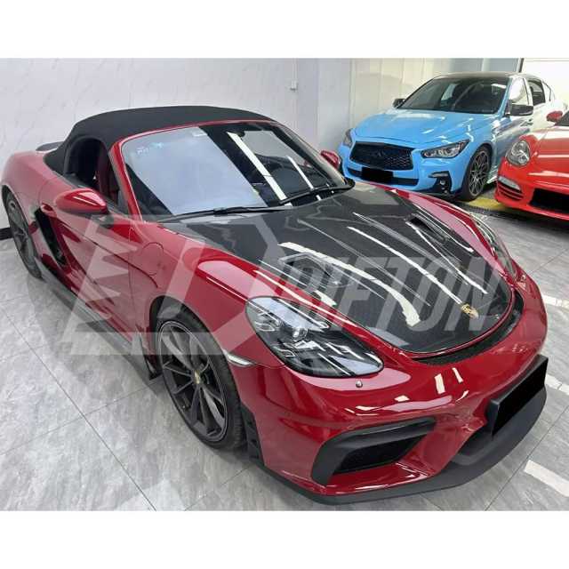 RS Style Carbon Fiber Hood For Porsche 718 Cayman Boxster 2016-2020