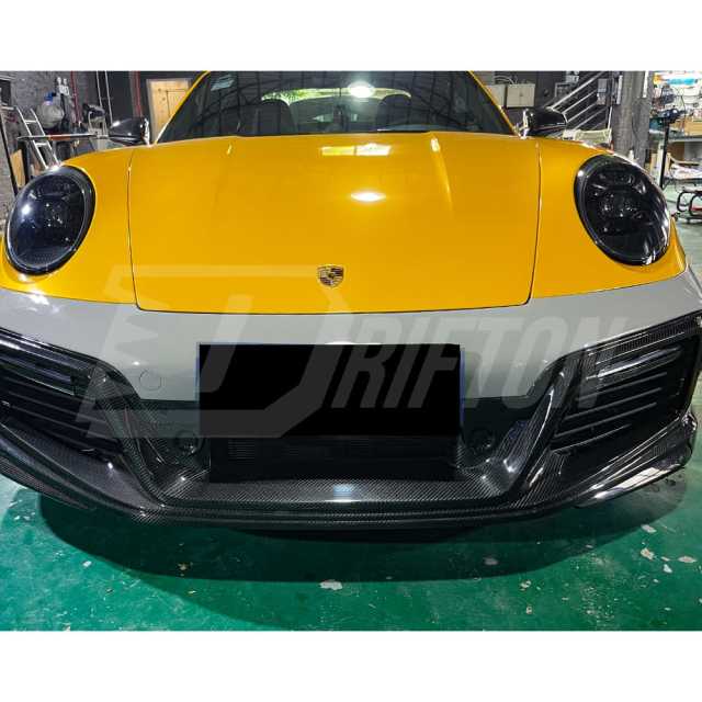 TechArt Style Dry Carbon Fiber With Portion Primer Front Bumper For Porsche 911 992 Turbo S Carrera 2019-2023